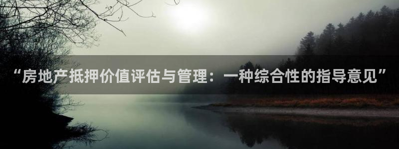 和记官网：“房地产抵押价值评估与管理：一种综合性的指导意见”