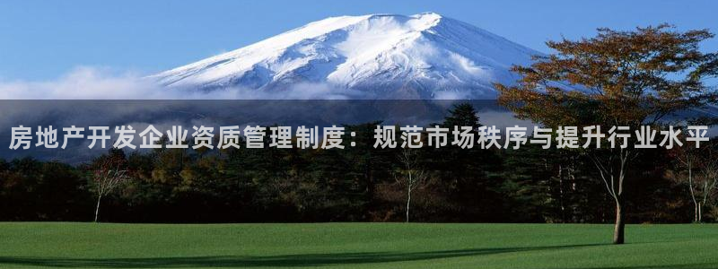 和记电游官网：房地产开发企业资质管理制度：规范市场秩序与提升