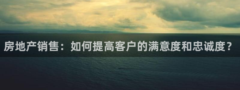 和记官网登陆：房地产销售：如何提高客户的满意度和忠诚度？