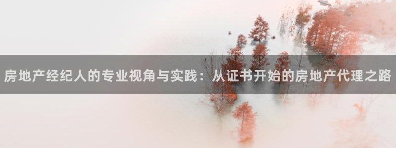 和记电讯官网0机构：房地产经纪人的专业视角与实践：从证书开始