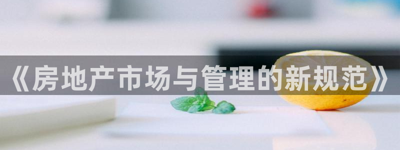 和记电讯香港官网：《房地产市场与管理的新规范》